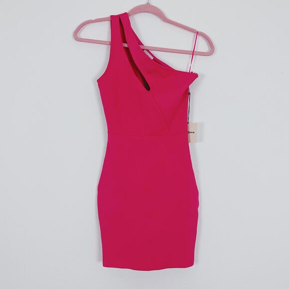 NWT Superdown Nava Asymmetrical Mini Dress in Hot Pink Size XXS - Picture 2 of 5